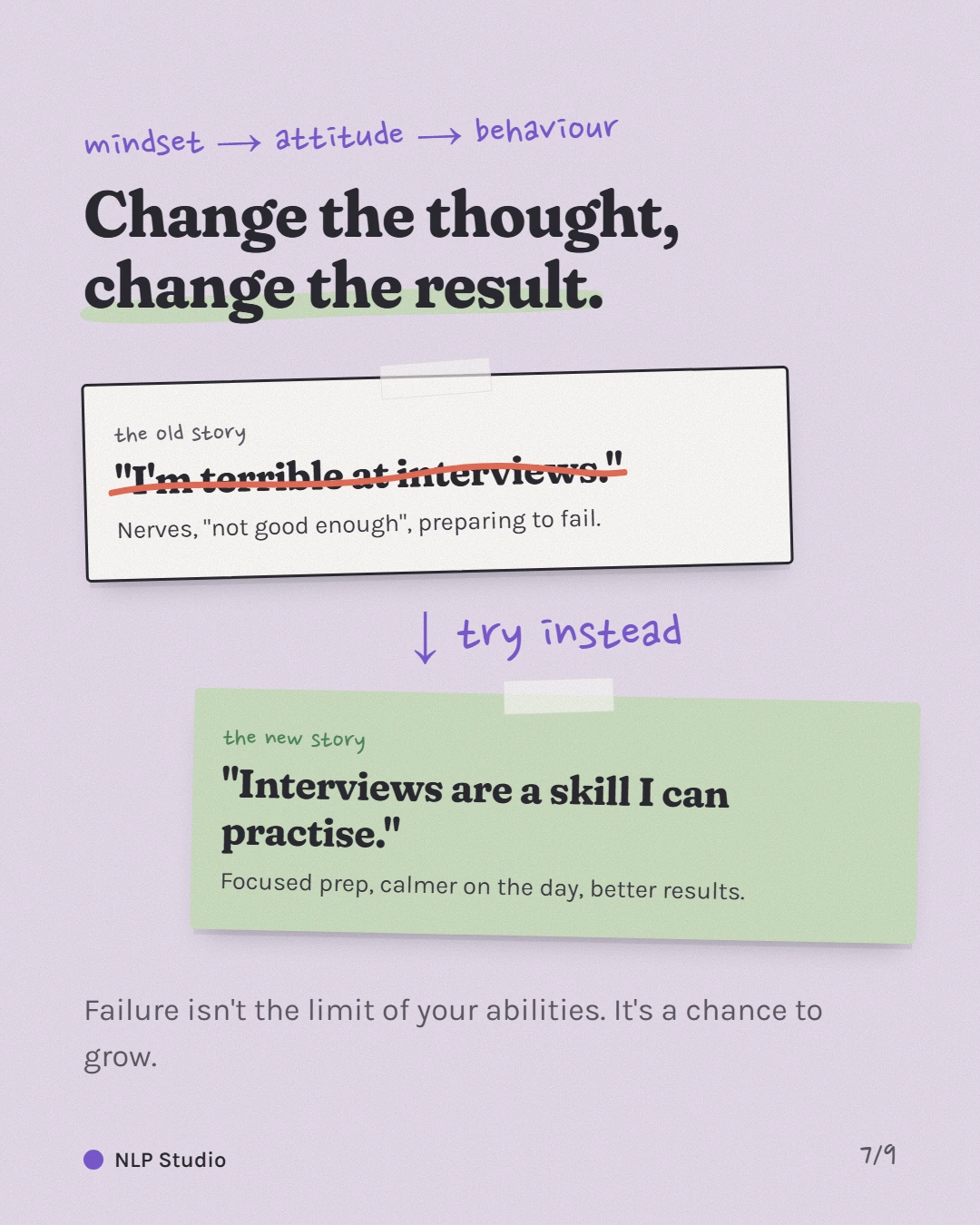 Change the thought, change the result.