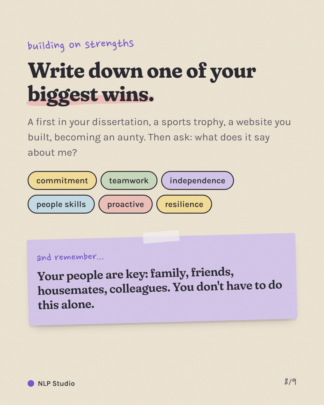 Write down one of your biggest wins.